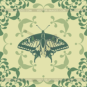 Graphic element with butterfly - color vector clipart