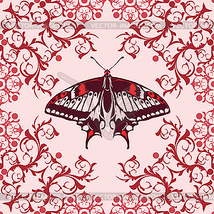 Graphic element with butterfly - vector clipart