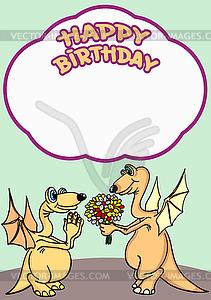 Greeting card. Happy birthday - royalty-free vector clipart