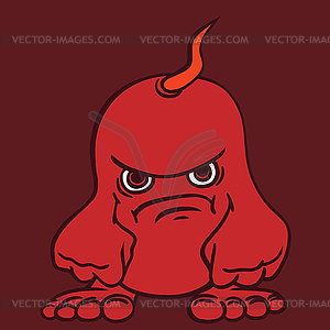 Small drawing an angry monster - vector image