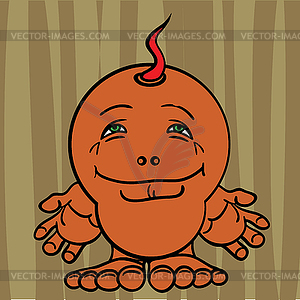 Small drawing an angry monster - vector clipart