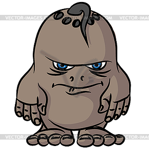 Small drawing an angry monster - vector image