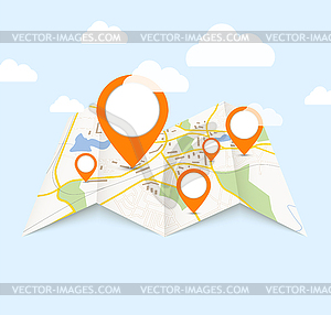 Навигационная карта - клипарт в векторе