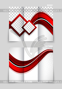 Tri-fold brochure abstract design - vector image