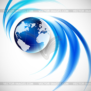 Abstract soft blue wave background - vector image
