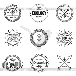 Set of outline emblems - vector clipart / vector image