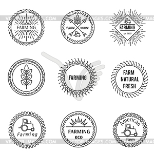 Set of outline emblems - vector clip art