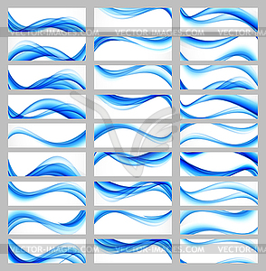 Set of blue wave banners - vector clip art