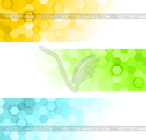 Hexagons banners - vector clipart