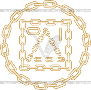 Vector image of golden chain elements - vector clip art