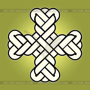 Vector image of twisted Christian Holy cross - vector clipart