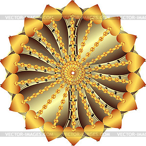 Patterned gold frame - vector image