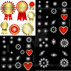 Set of decorative patterned awards - vector clipart