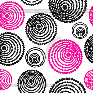 Abstract seamless pattern of concentric circles - vector clipart