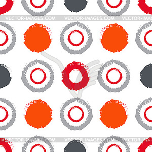 Seamless grungy pattern with polka dots - vector clipart