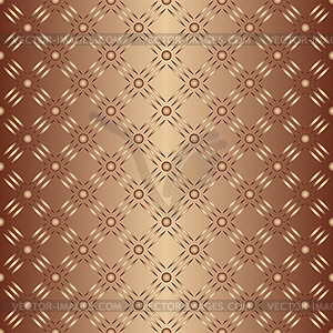 Shiny bronze gradient metal circles seamless pattern - vector clip art