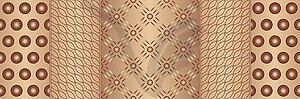 Seamless striped pattern of metal bronze plates - vector clipart