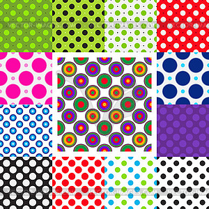 Large set seamless dotted patterns - vector clip art