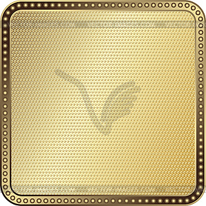 Shiny gold gradient metal frame with dotted pattern - vector clipart