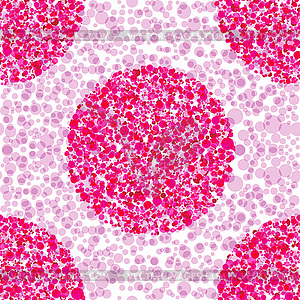 Seamless pattern with large and small pink and - vector clipart