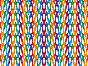 Seamless rainbow pattern with wavy lines - vector clipart