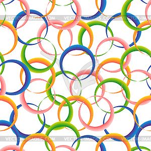 Seamless pattern with multi-colored rings - vector clipart