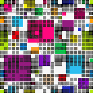 Seamless pattern of geometric rainbow shapes - vector clip art