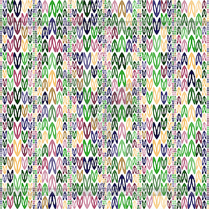 Меланжевый узор из разноцветных декоративных листьев - векторное графическое изображение