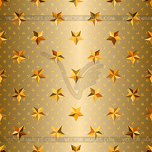 Gold gradient seamless pattern with golden stars - vector clipart
