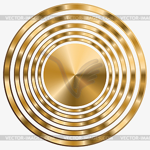 Elegant frame with gold concentric circles - color vector clipart