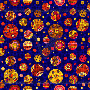 Seamless pattern with colorful grange polka dots - vector clipart