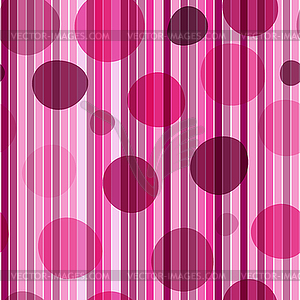 Seamless retro pattern with pink stripes and balls - vector image