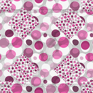 Seamless pattern with pink large and small - vector image