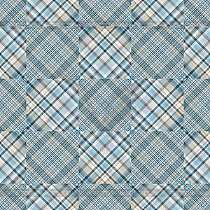 Бесшовные геометрический рисунок серые и синие клетки - векторное изображение EPS