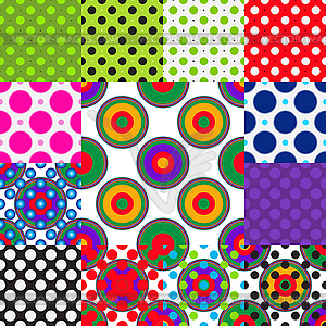 Large set seamless dotted patterns - vector clipart