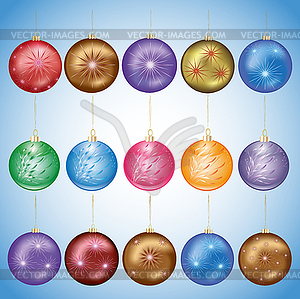 Set of glass christmas balls - vector clipart