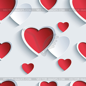 Valentines day seamless pattern with 3d hearts - vector clipart