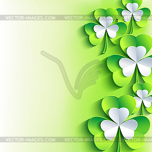 Святого Патрика день карты с серой, зеленой клевер - векторный клипарт