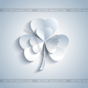 Beautiful Patricks day card with grey leaf clover - vector image