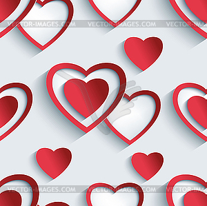Бесшовные с 3d сердца на День Святого Валентина - графика в векторном формате