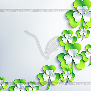 Trendy background for Patrick day with 3d leaf - vector clipart