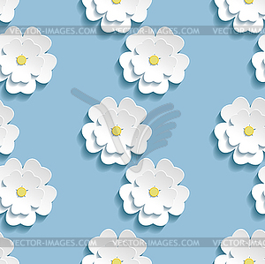 Modern background seamless pattern with 3d white - vector image