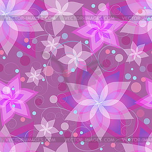 Seamless pattern with flowers lilies, circles and - vector image