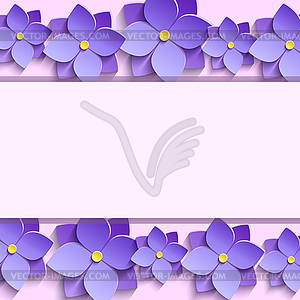Праздничный кадр с лета 3d цветы фиалок - изображение в векторе / векторный клипарт