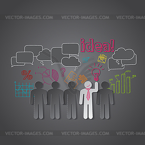 Business people discussion group teamwork idea - vector image