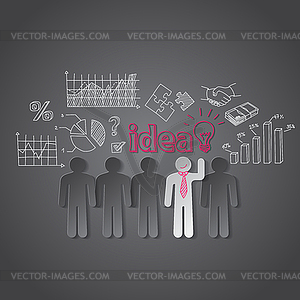 Business people discussion group teamwork idea - vector clipart
