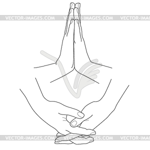 Hands folded in prayer, - royalty-free vector image