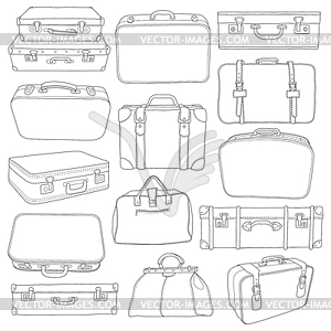 Set of Vintage Suitcases - for design - vector EPS clipart