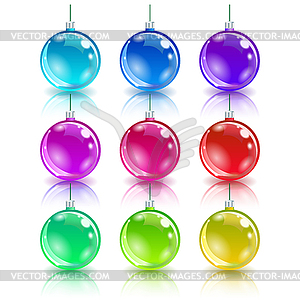 Color christmas balls set - vector clipart