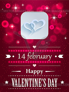 Design with hearts and flares for valentine`s day - vector image